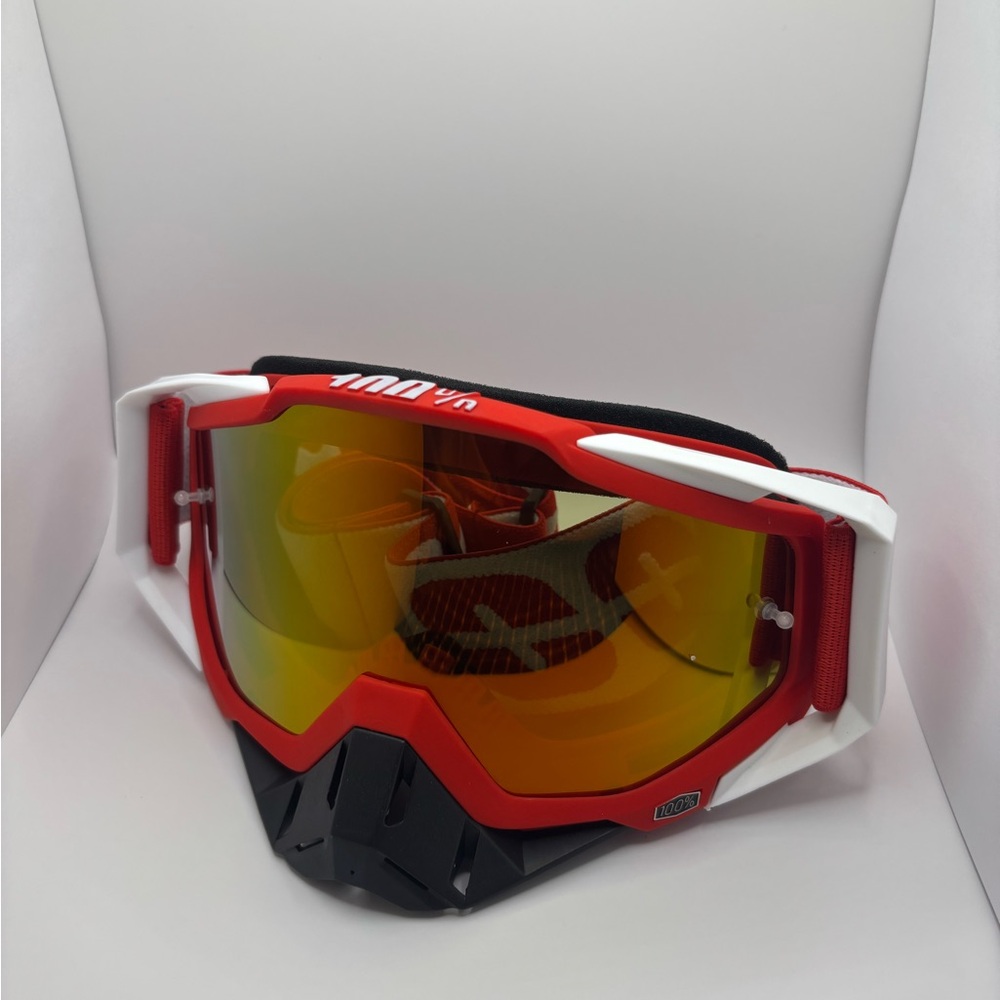 Red and White 100% Goggles